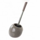 brosse wc boule ronde taupe avec support