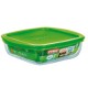 plat carré pyrex 25*22 cm avec couvercle