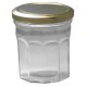 pot de confiture 385 ml avec couvercle doré par 12